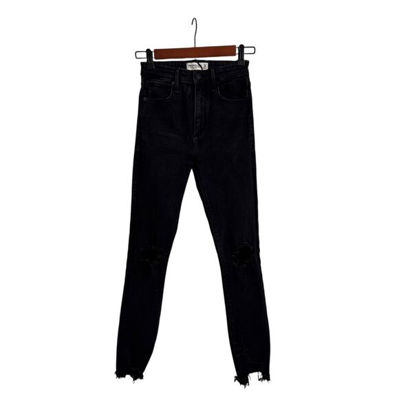 Abercrombie & Fitch Denim Super Skinny Ankle High Rise Black Jeans Size 24 (00) - Picture 3 of 6